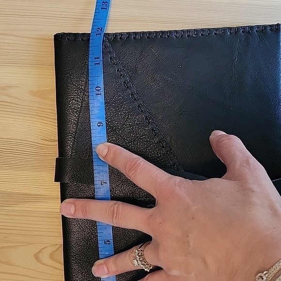 Leather Crochet Store Black Leather Wrap Clutch - Picture 5 of 6